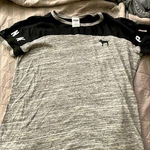 L Pink Black/Gray Workout Shirt